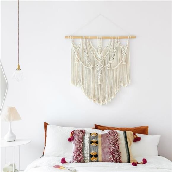 Macrame Wall Hanging Boho Home Decor Chic Woven Decoration Bedroom Living Room - Picture 2 of 7